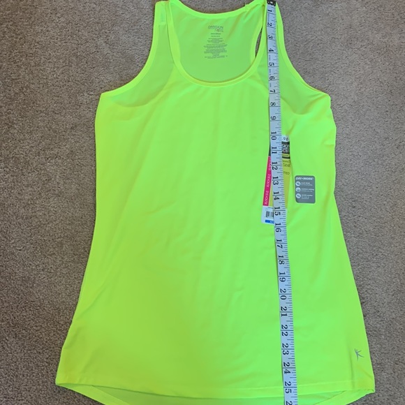 NWT Highlighter Yellow Danskin Racerback Athletic Tank Top - Picture 6 of 8